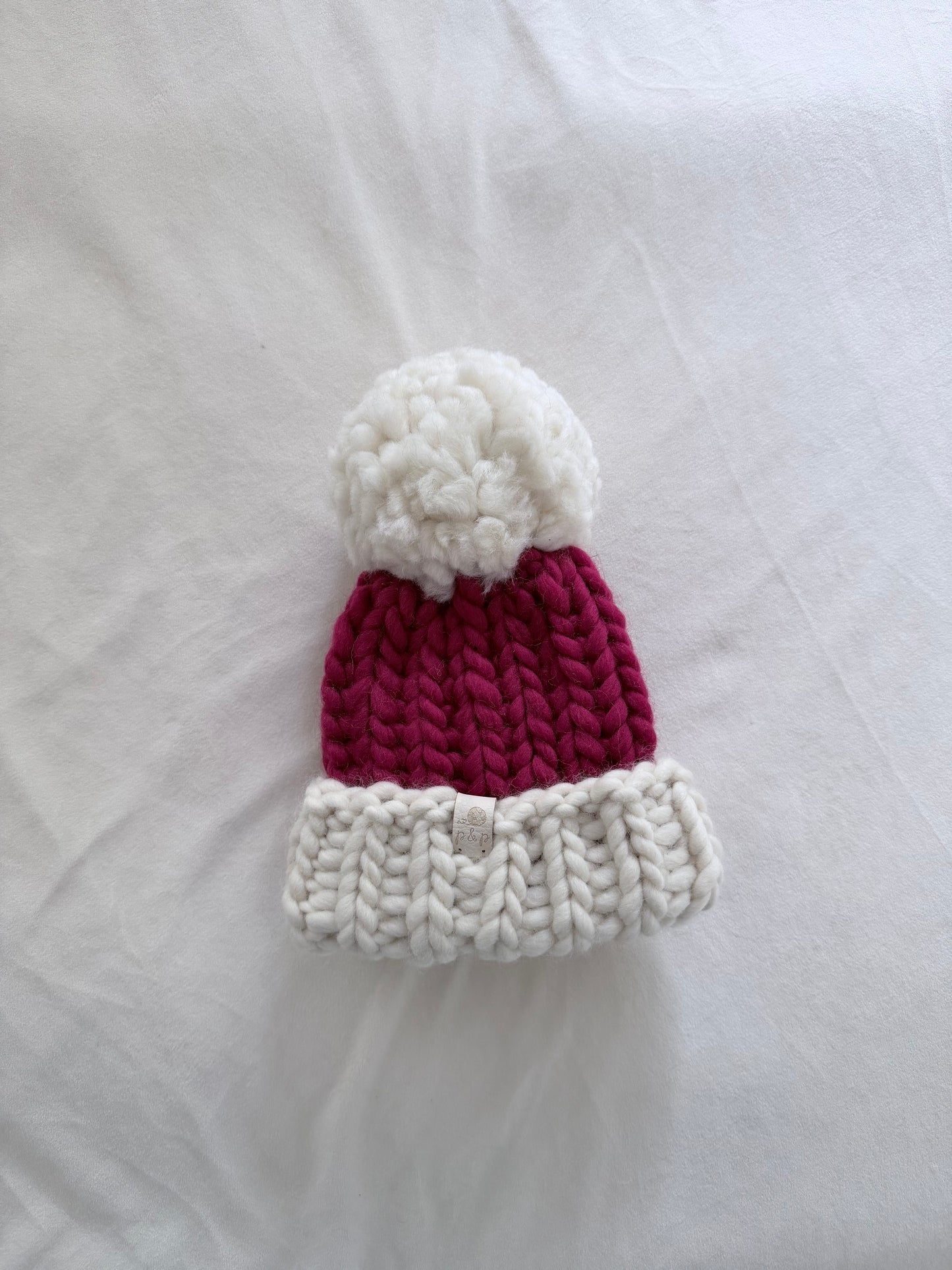 Ready-to-Ship Baby Denali Santa Hat | Cranberry + Cream