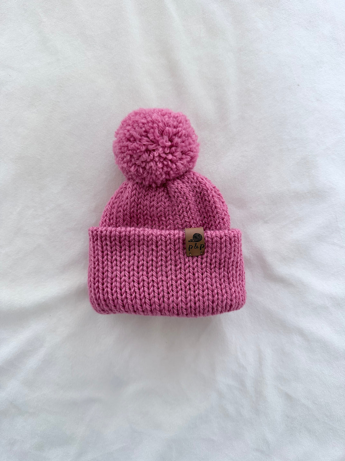 Ready-to-Ship Baby Alpine Beanie with Pom | Dusty Rose