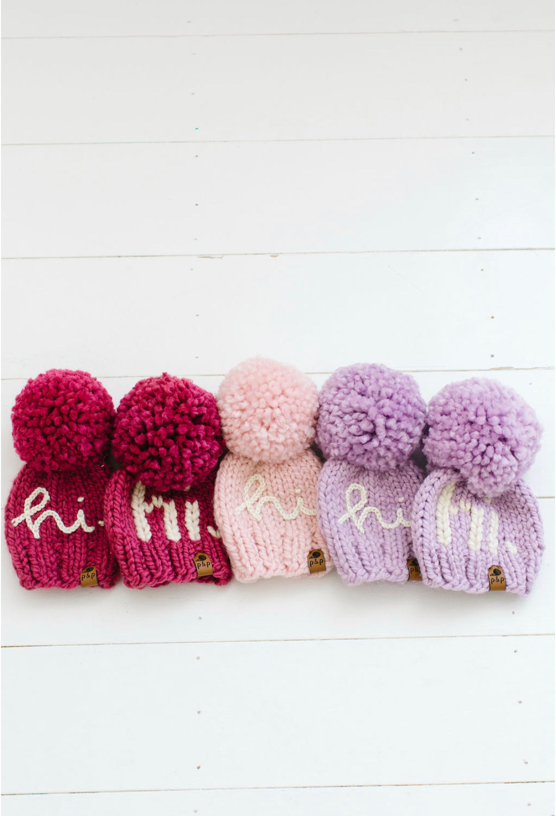 Hand Knit Baby Beanie – Embroidered Hi Hat | Pine & Poppy