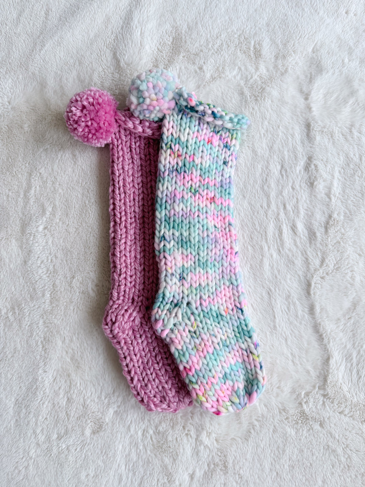 Hand Knit Christmas Stocking | Pink Mountain