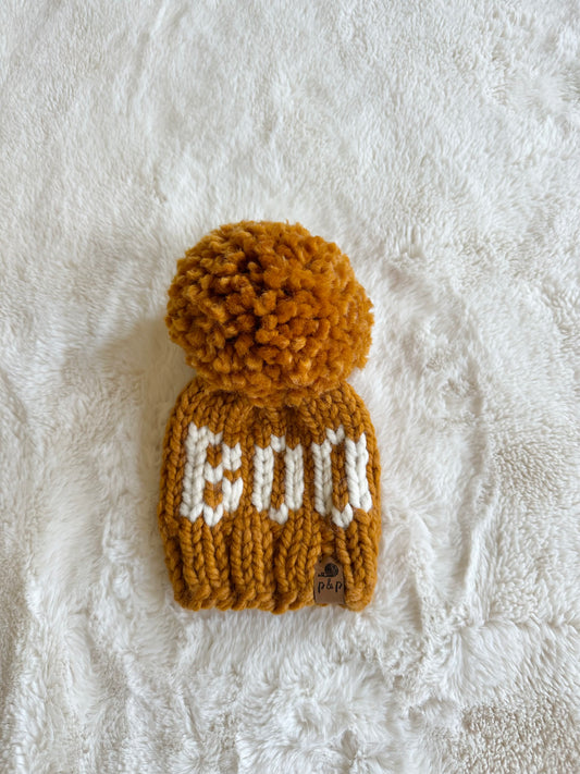 Newborn BOO in butterscotch + cream