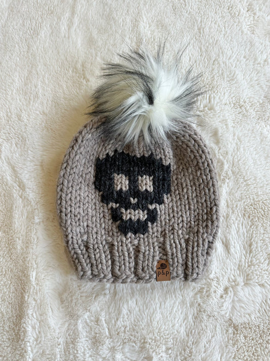Adult Skull in driftwood + charcoal