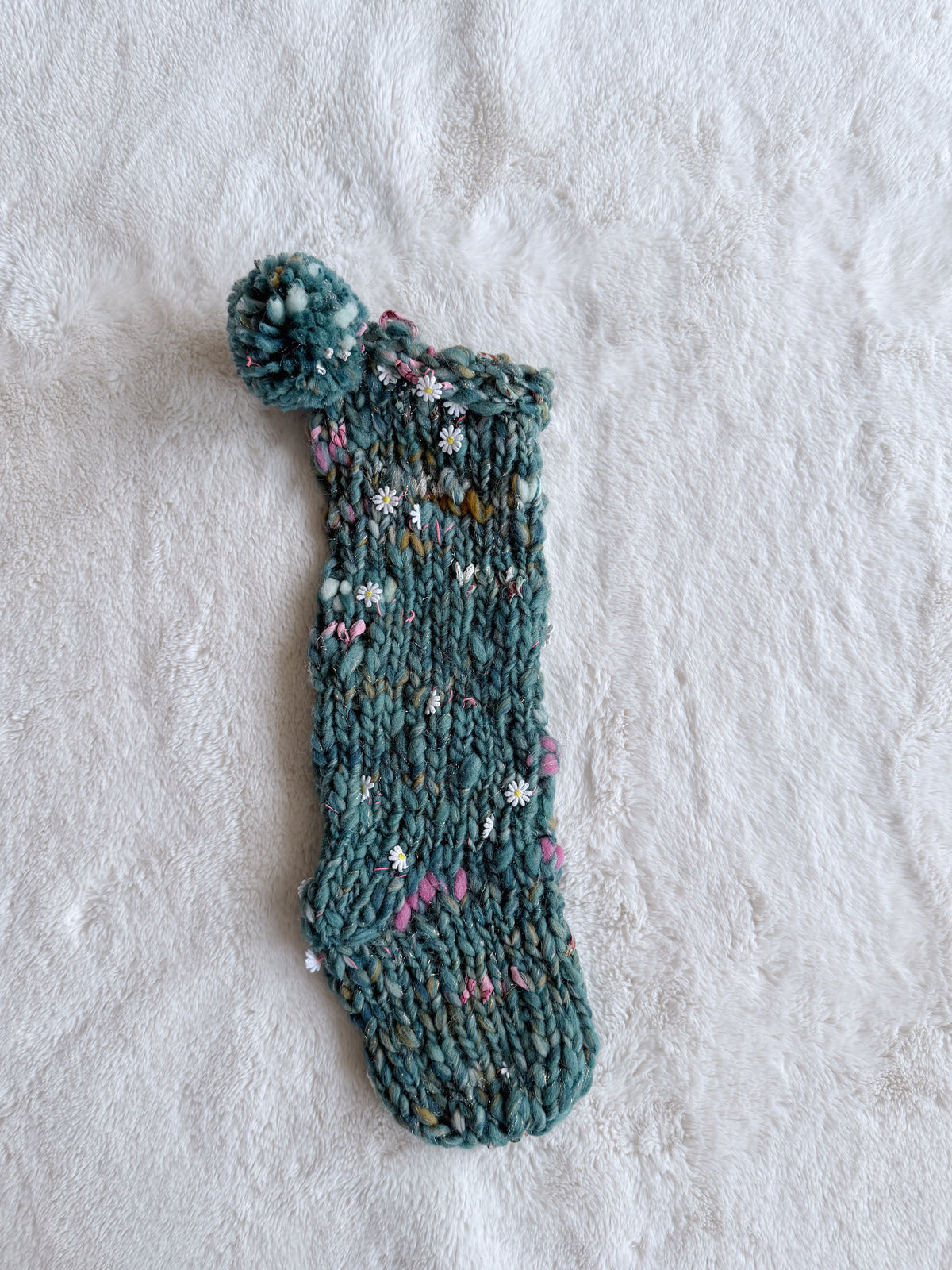 Hand Knit Christmas Stocking | Garden Party