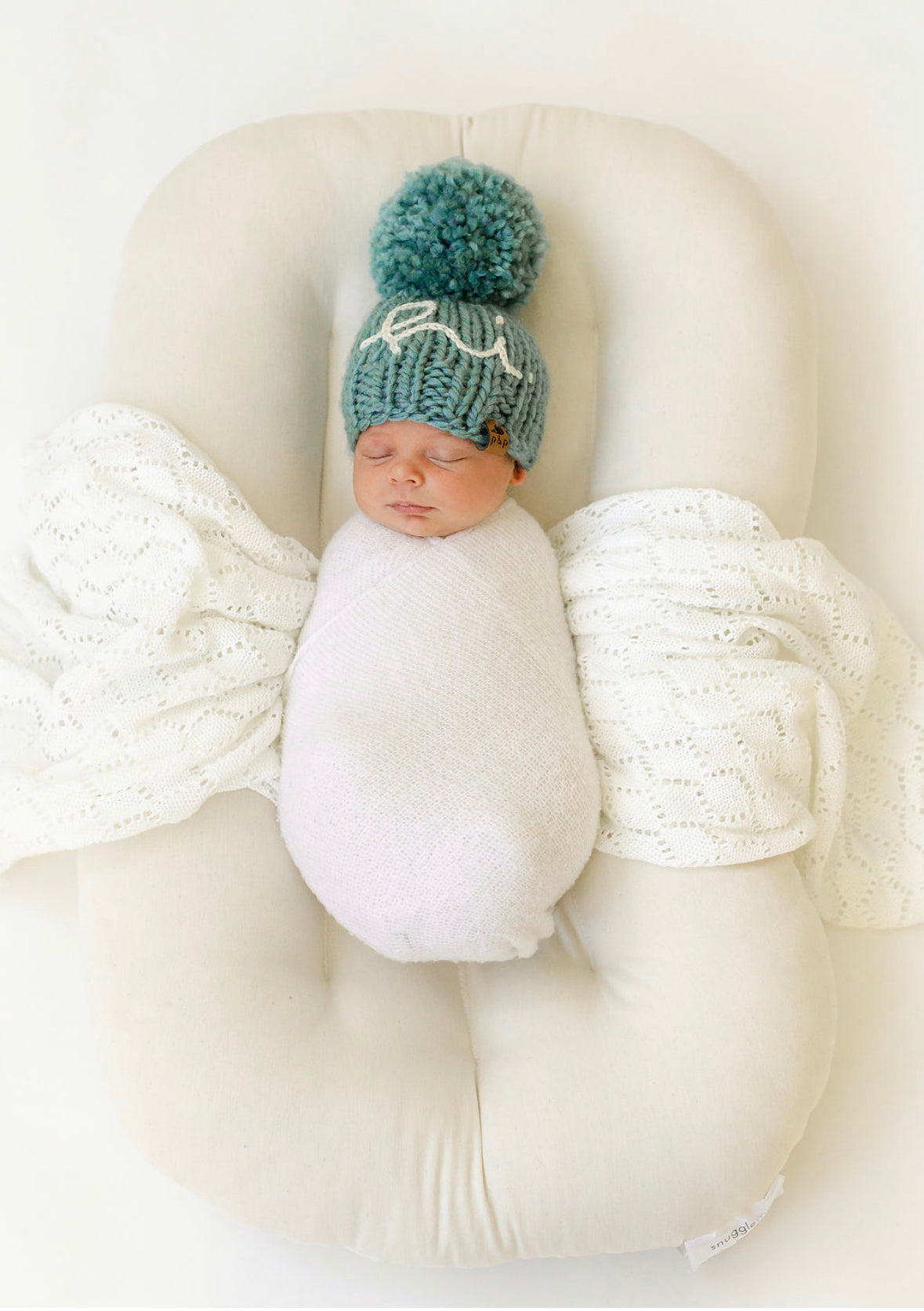 Hand Knit Baby Beanie – Embroidered Hi Hat | Pine & Poppy