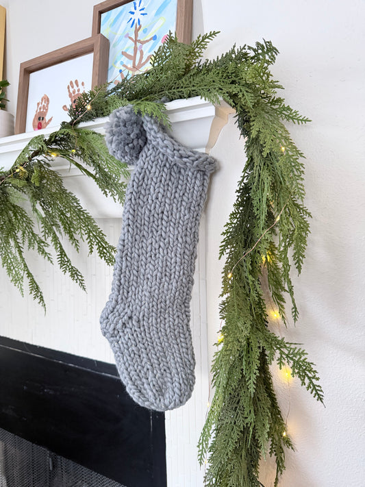 Ready to ship stocking Grey Sparkle