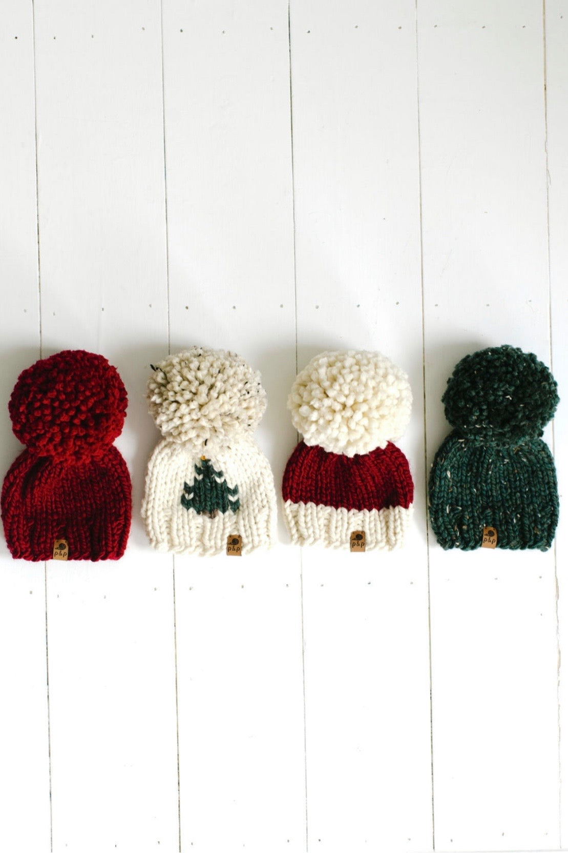 Ready-to-Ship Classic Santa Knit Hat | Red + Cream