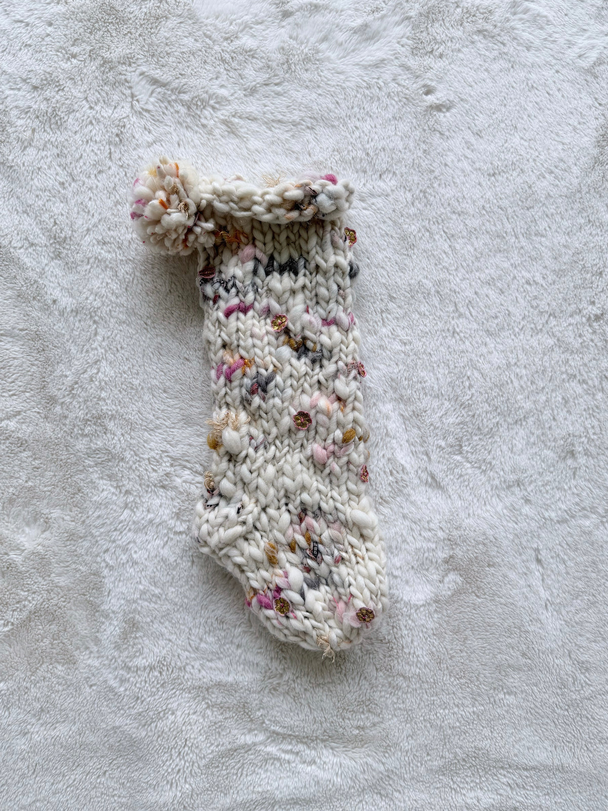 Hand Knit Christmas Stocking | Snowbird