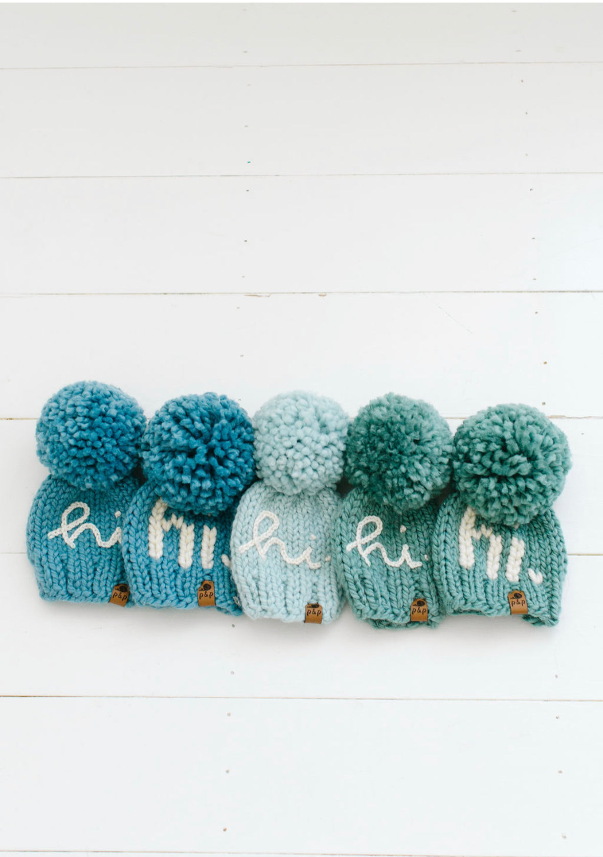 Hand Knit Baby Beanie – Embroidered Hi Hat | Pine & Poppy