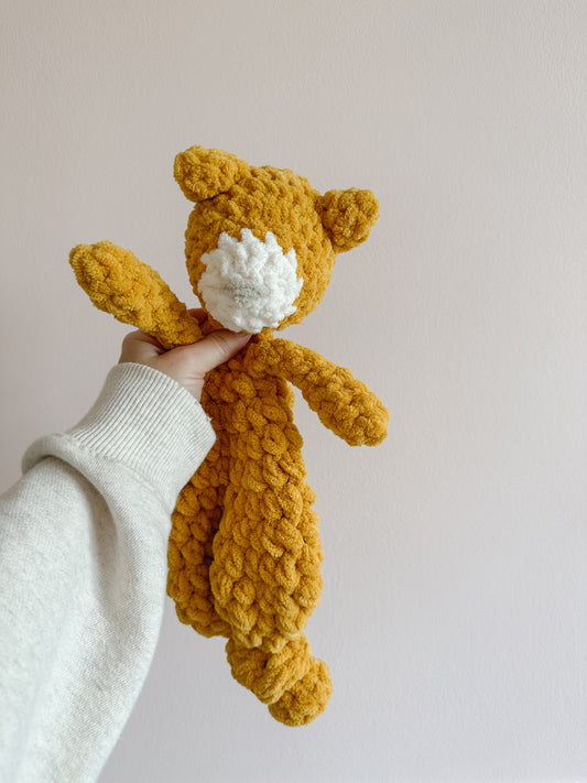 Handmade Gold Bear Blanket Lovey