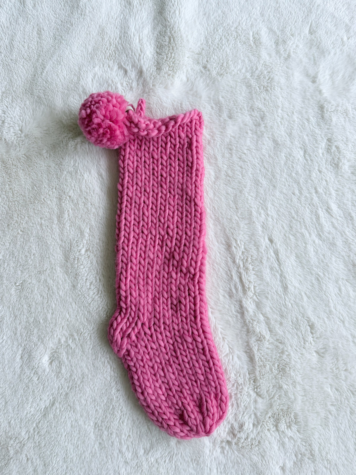 Hand Knit Christmas Stocking | Bubblegum