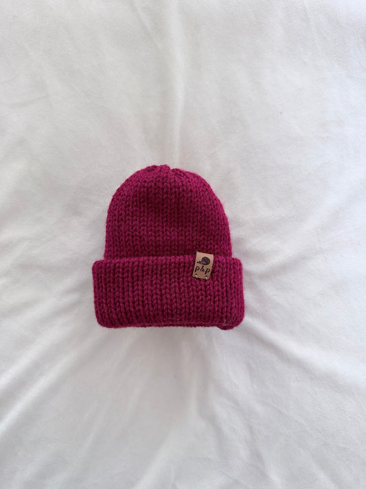 Ready-to-Ship Baby 0-6 Months Alpine Beanie | Cranberry