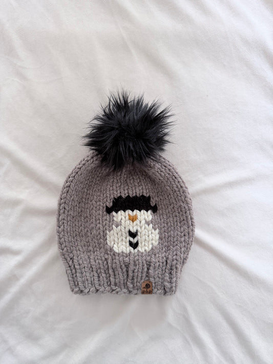 Ready-to-Ship Adult Snowman Knit Hat | Driftwood