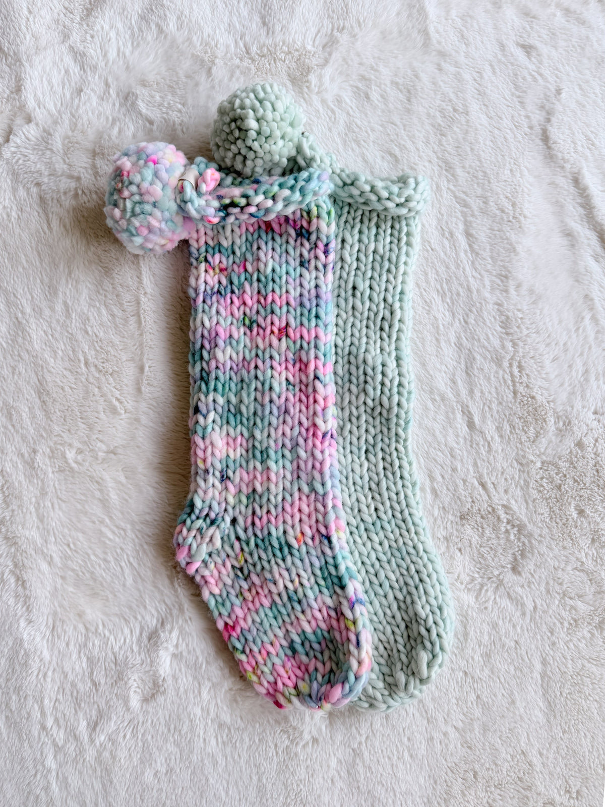 Hand Knit Christmas Stocking | Wildflower Meadow