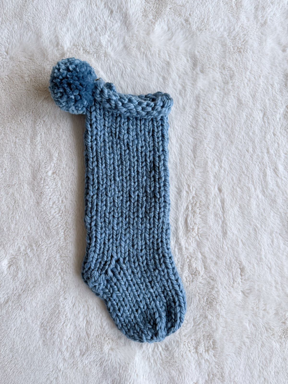 Hand Knit Christmas Stocking | Stormy Sky