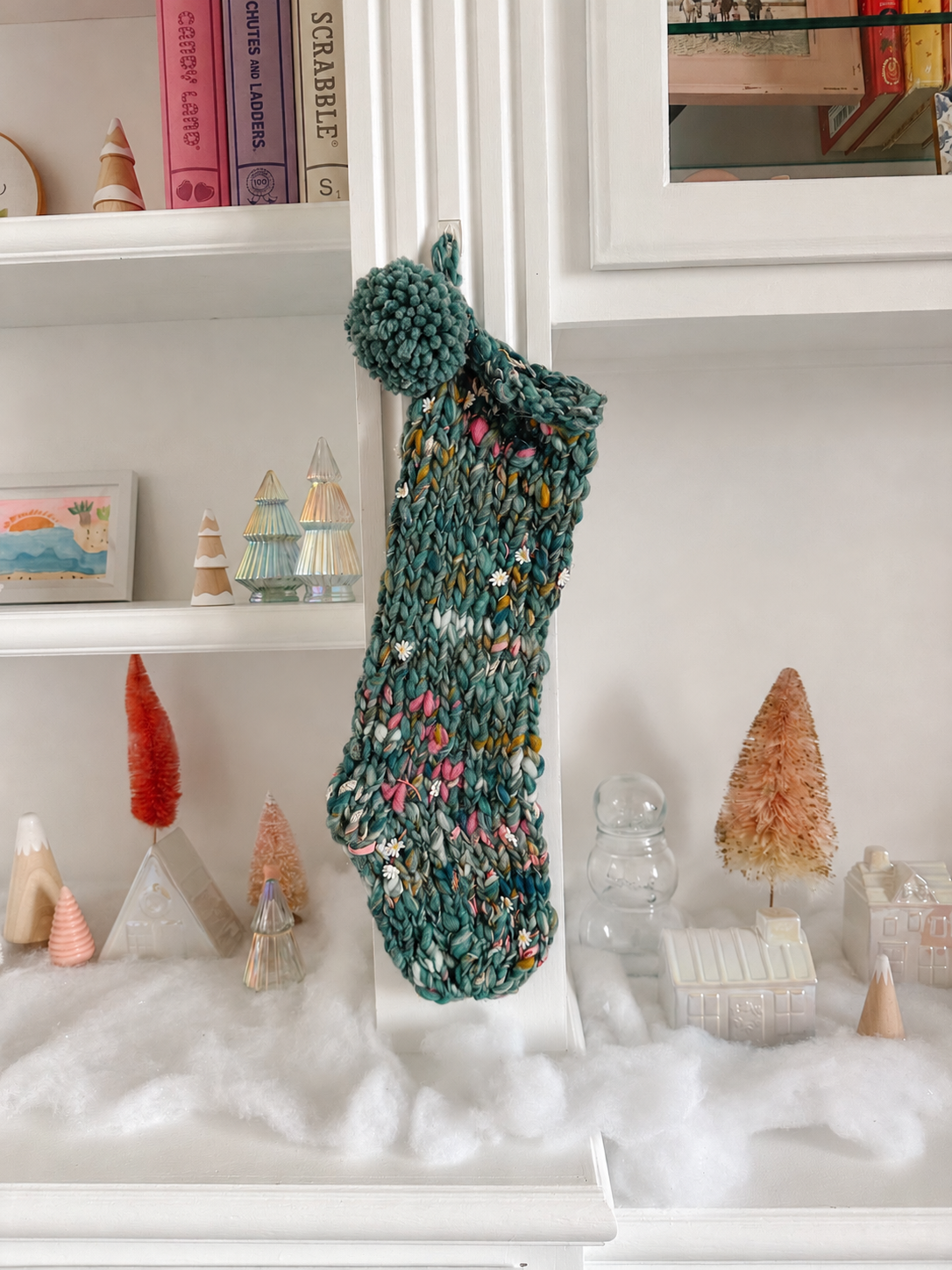 Hand Knit Christmas Stocking | Garden Party