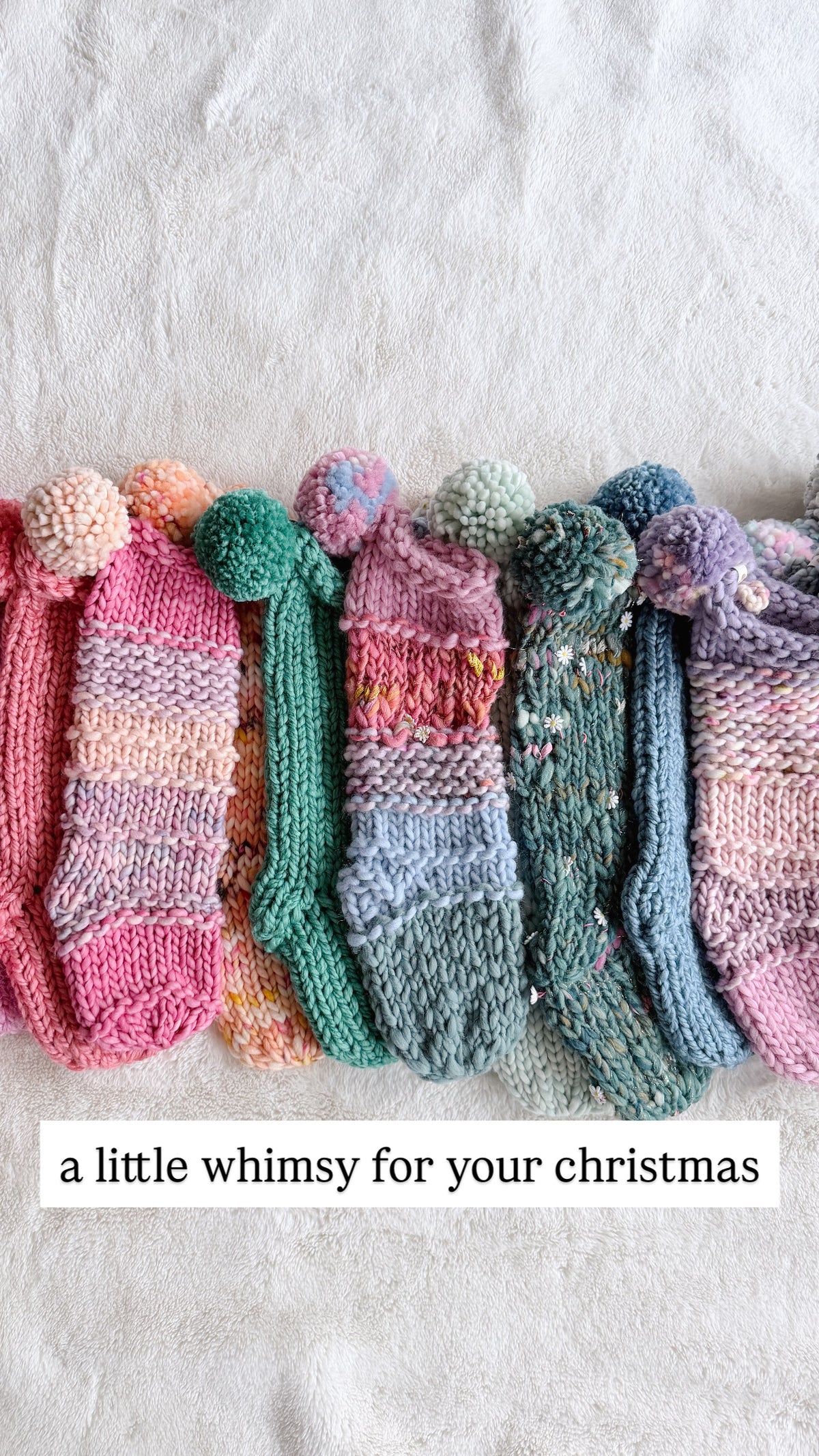 Hand Knit Christmas Stocking | Garden Party