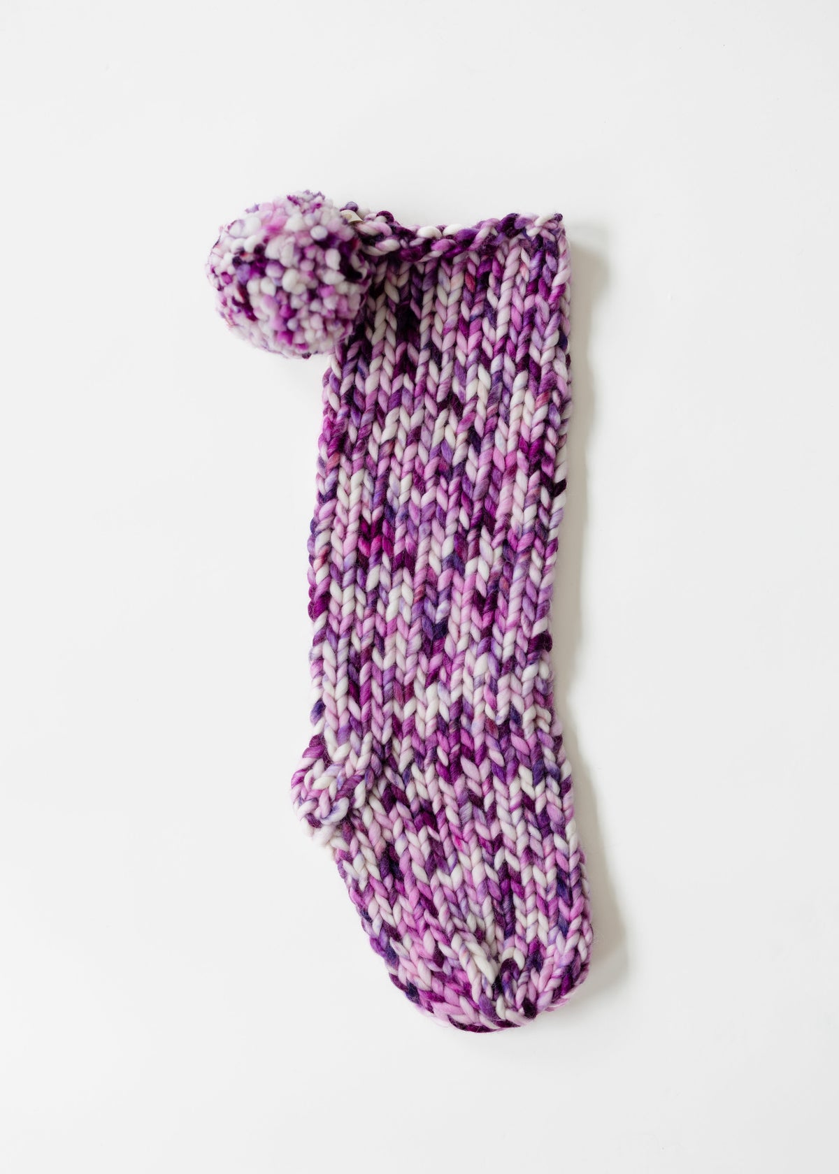 Hand Knit Christmas Stocking | Blueberry Cream