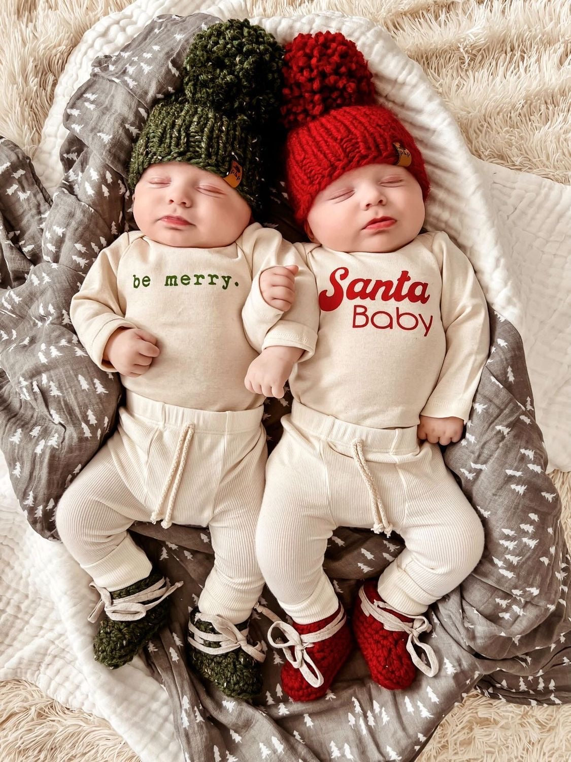 Christmas Baby Booties