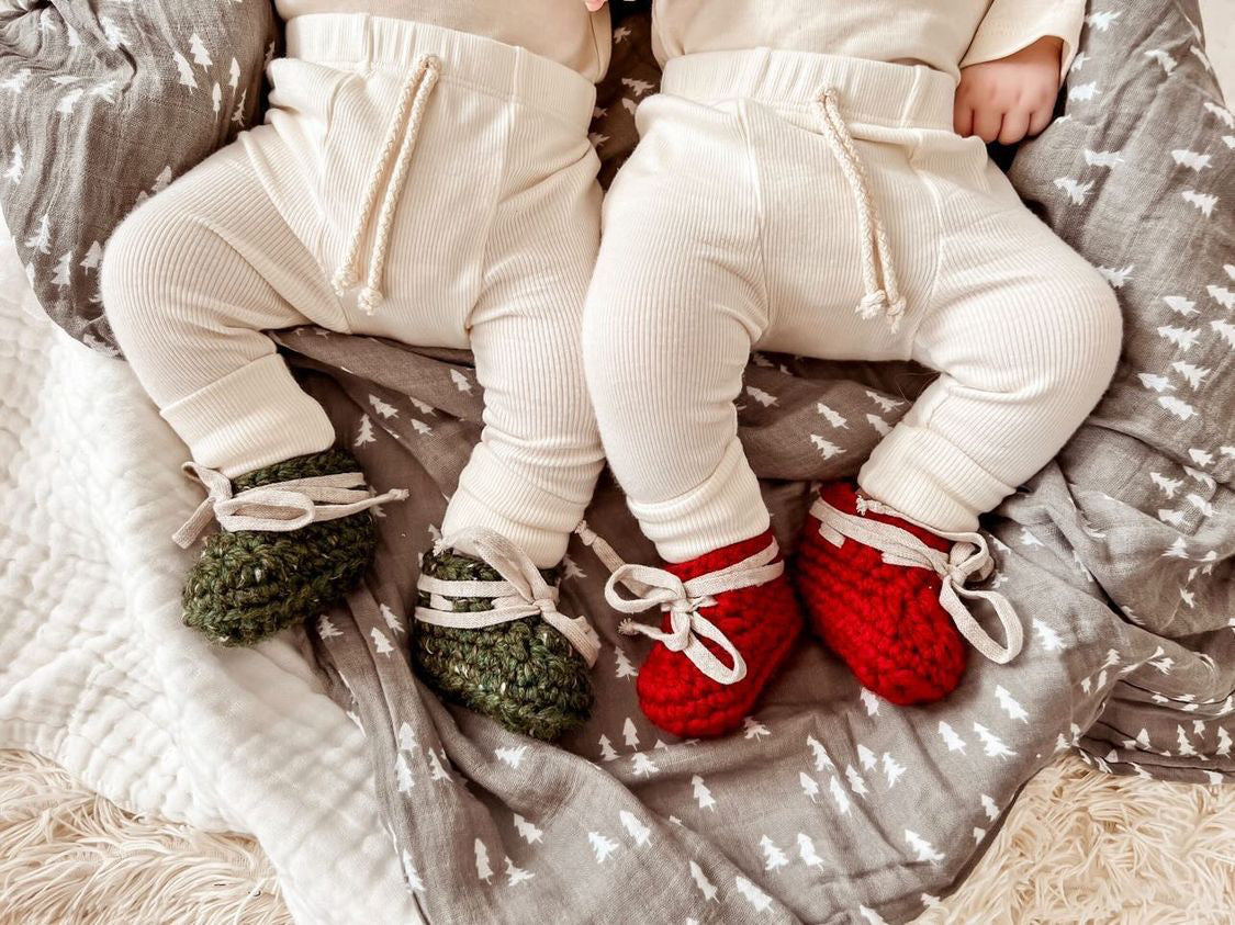 Christmas Baby Booties